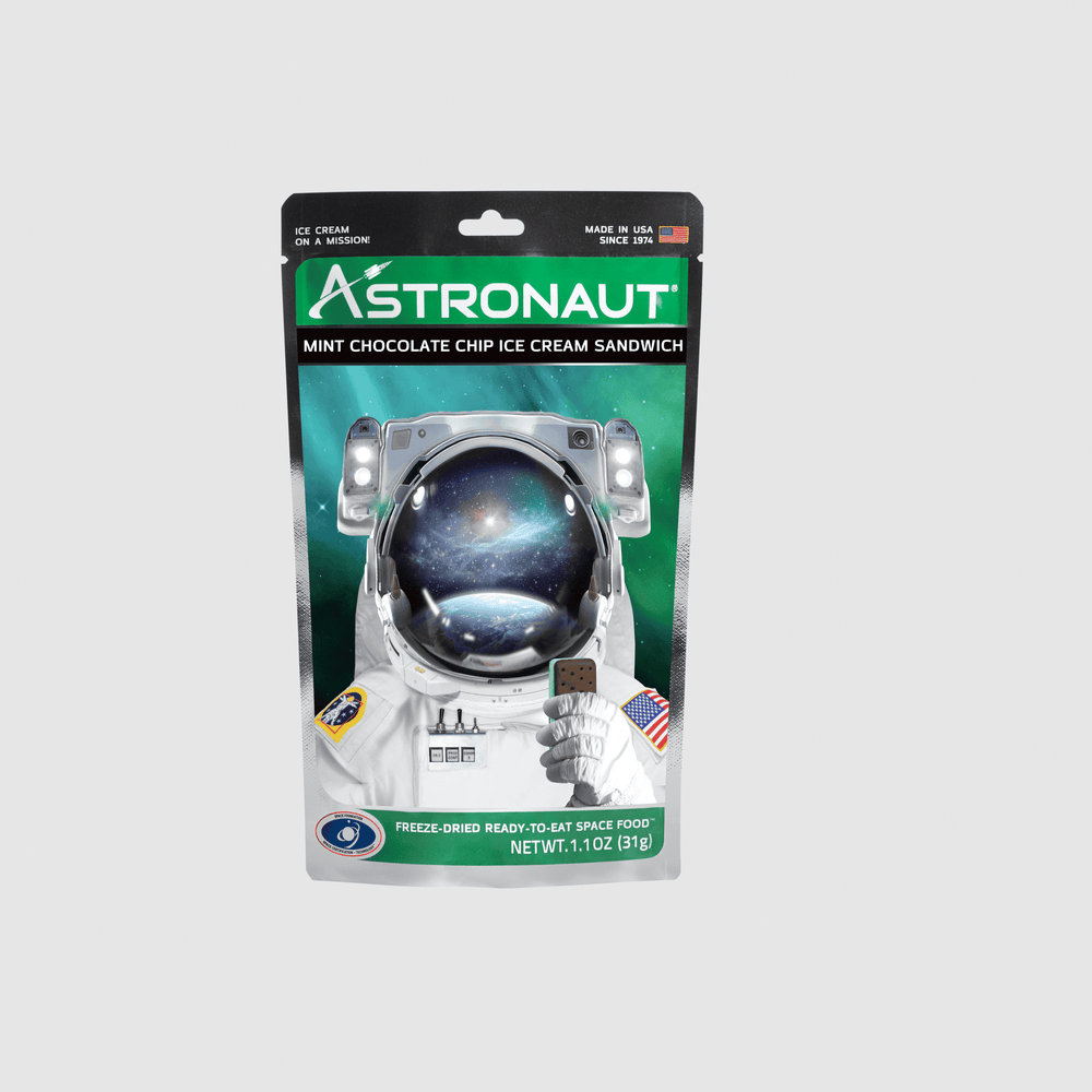 Astronaut Ice Cream - Mint Chocolate Chip Ice Cream Sandwich front of package