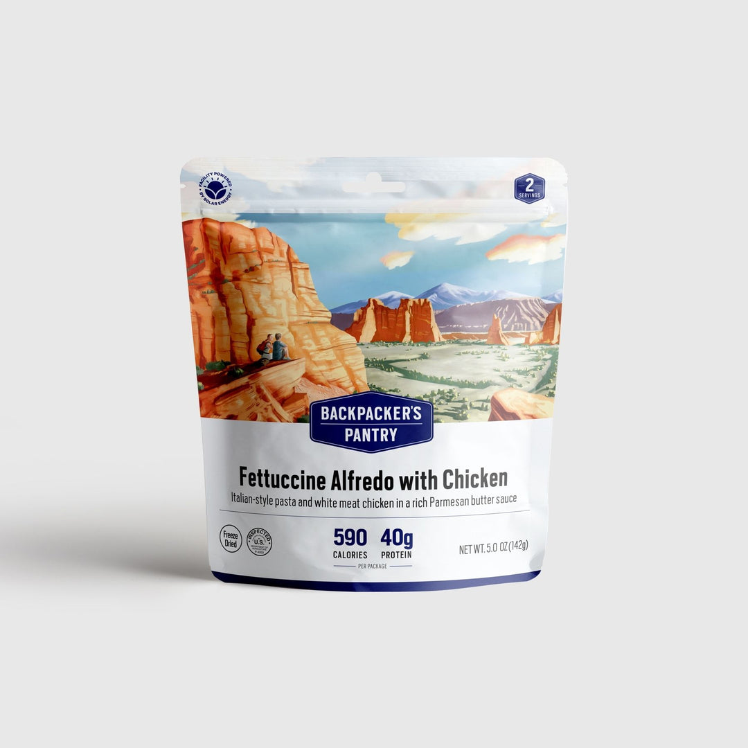 Backpacker's Pantry Fettucine Alfredo with Chicken Front of Package