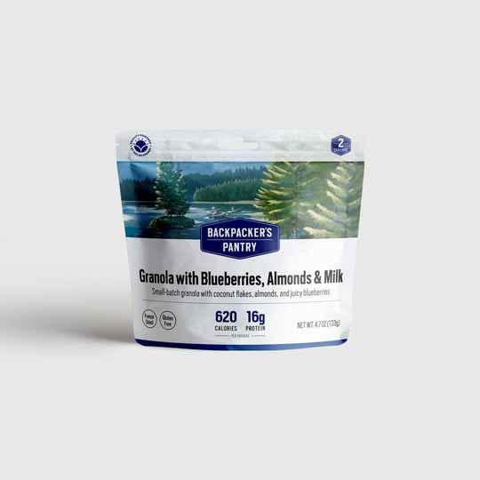 Backpacker's Pantry Granola with Blueberries, Almonds & Milk Front of Package