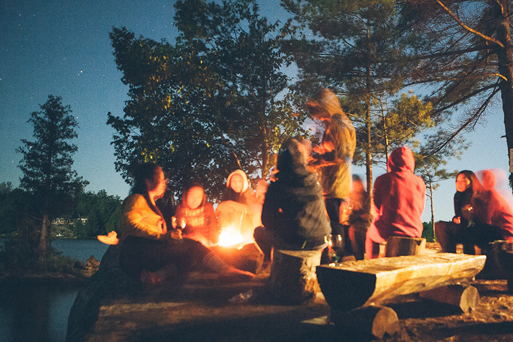 People playing camping games. 