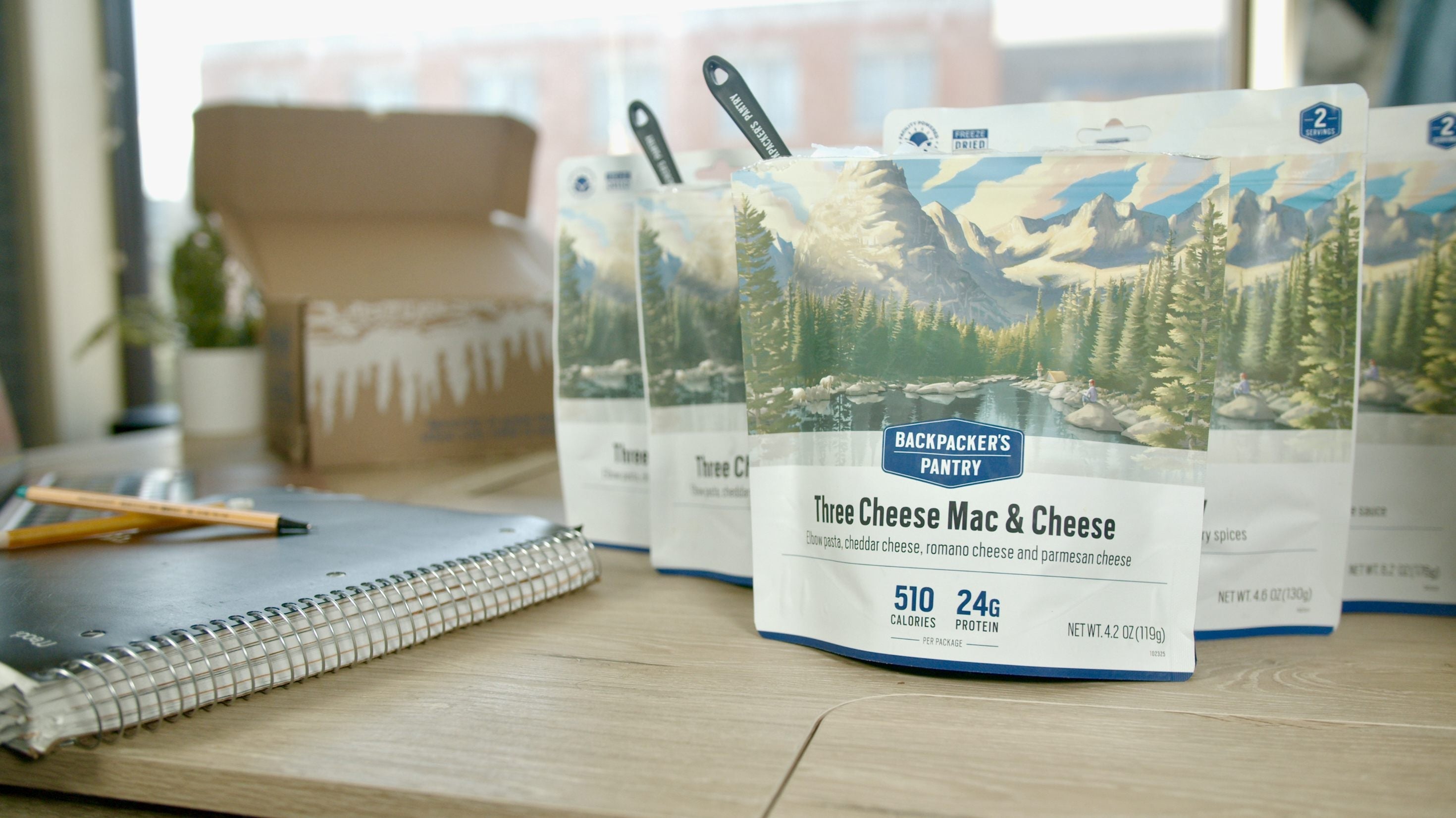 Three cheese mac and cheese in dorm freeze-dried meal