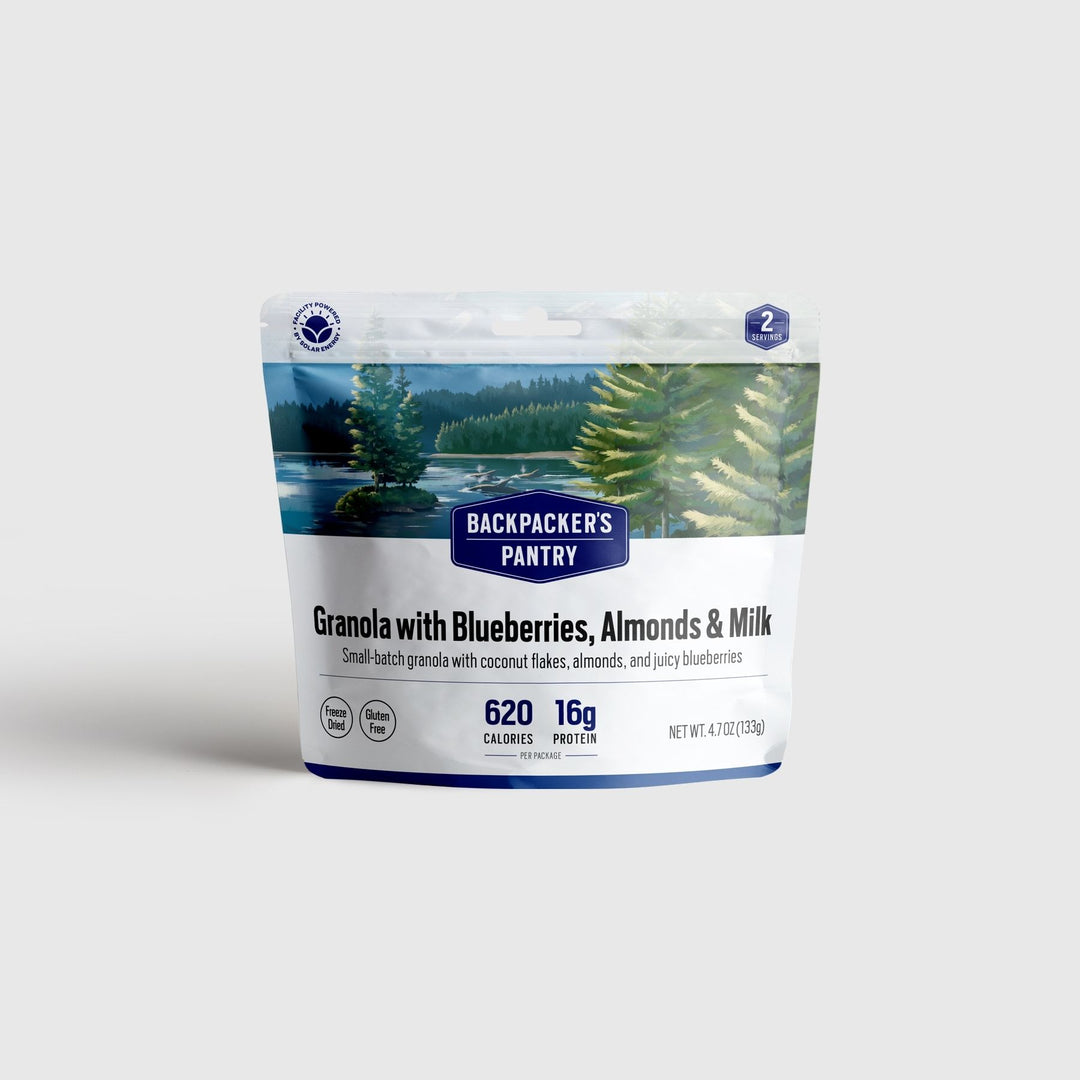 Backpacker's Pantry Granola with Blueberries, Almonds & Milk Front of Package