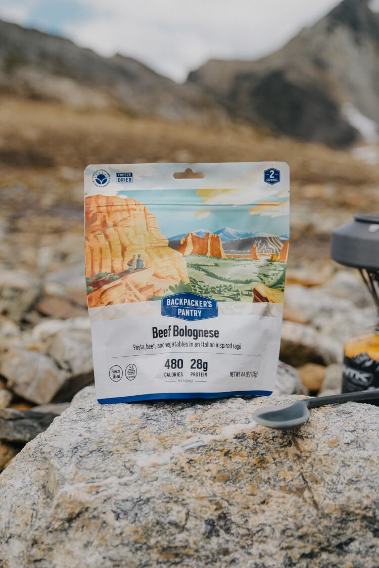 Beef bolognese camping meal mobile