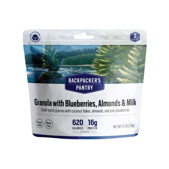 Backpacker's Pantry Granola with Blueberries, Almonds & Milk Front of Package